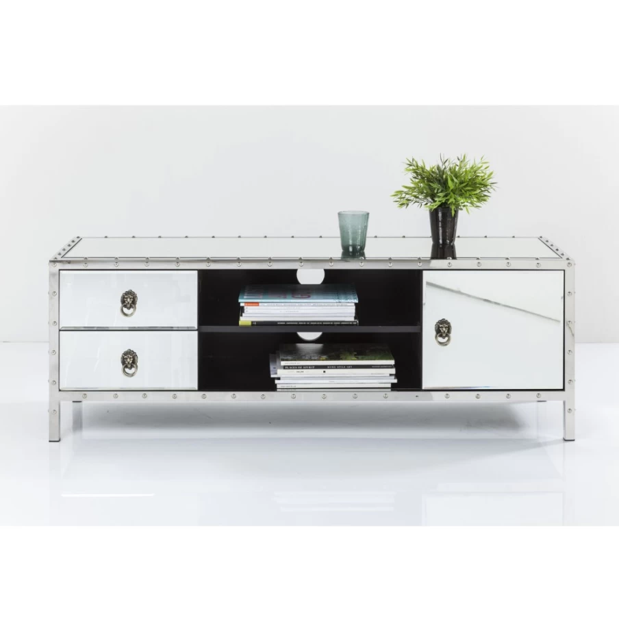"KARE Design Modern Lowboard TV Stand with Rivet Detailing - Stylish Living Room Furniture"