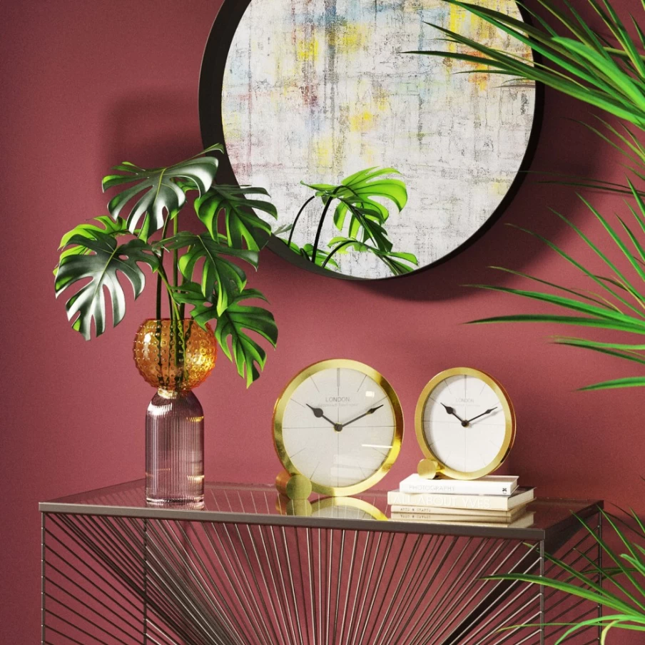 "KARE Design Modern Round Table Clock – 21cm Diameter Stylish Home Office Decor"