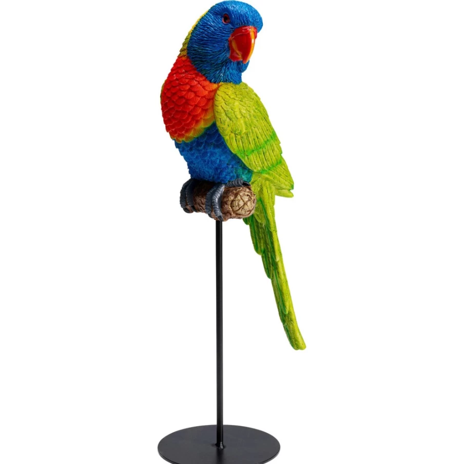 "KARE Design Modern Green Parrot Decor Statue 36cm - Handmade Sculpture for Home & Garden"