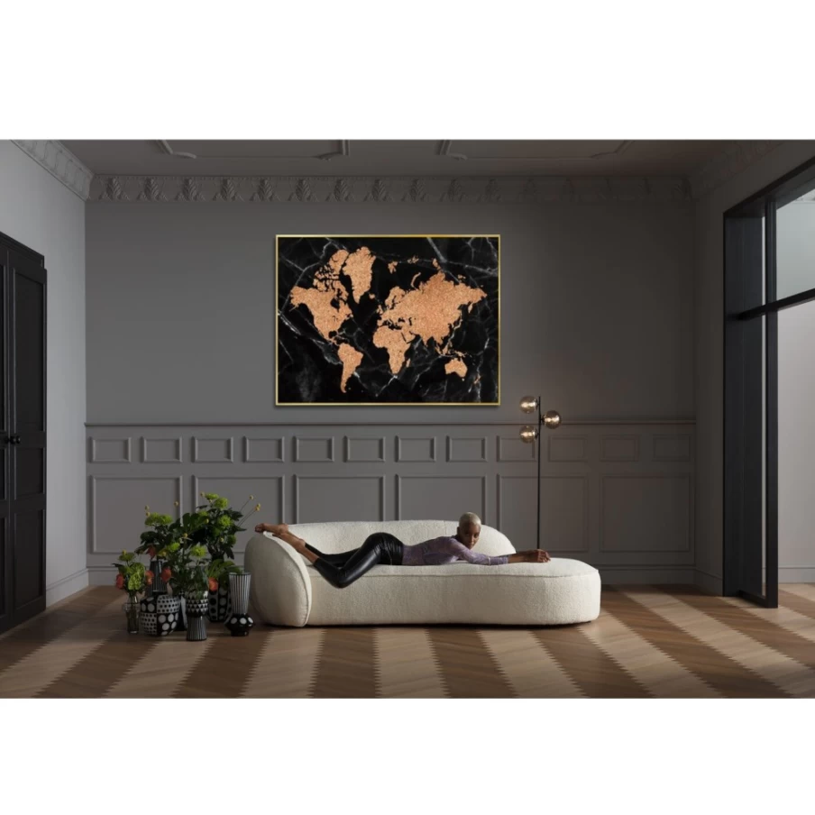 KARE Design Framed World Map Poster 150x100 cm - Modern Wall Art Decor for Home & Office