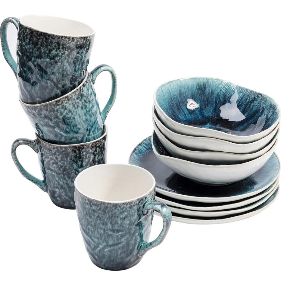 KARE Design Mustique 12-Piece Breakfast Set - Modern Dining Tableware Collection