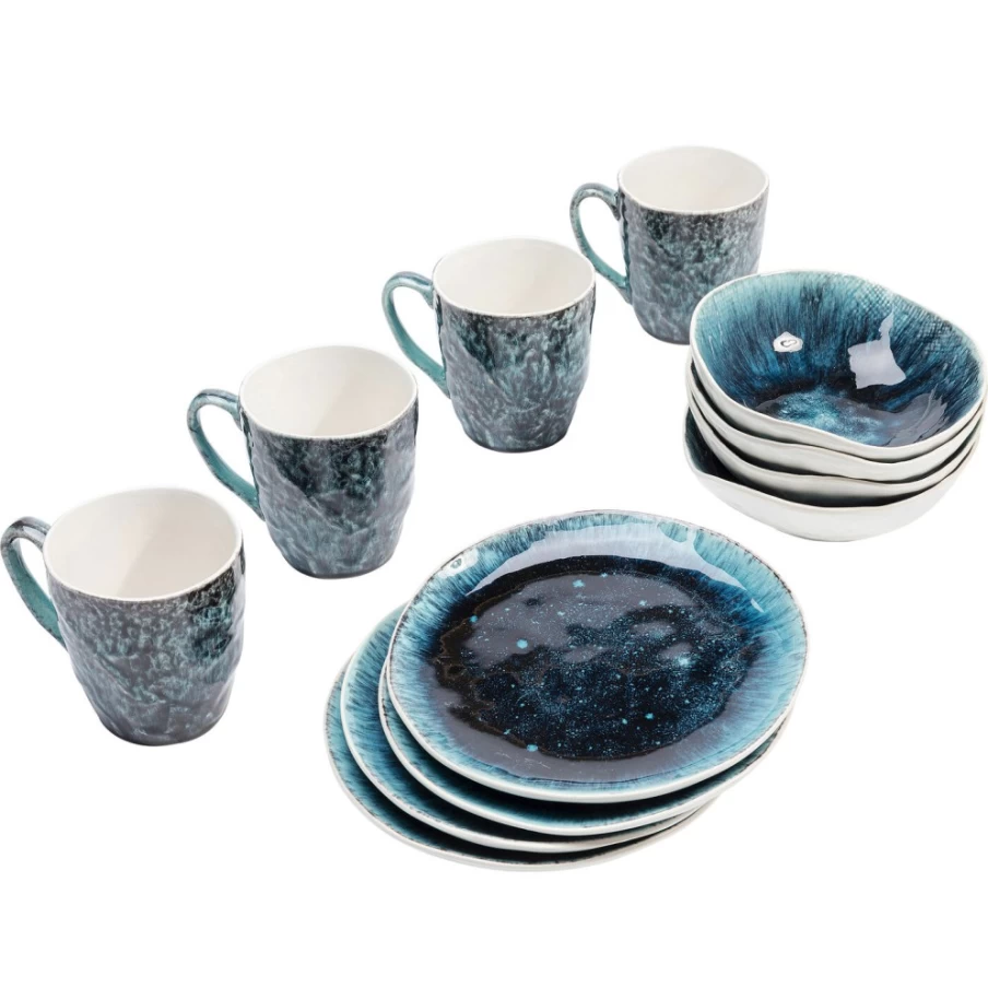 KARE Design Mustique 12-Piece Breakfast Set - Modern Dining Tableware Collection
