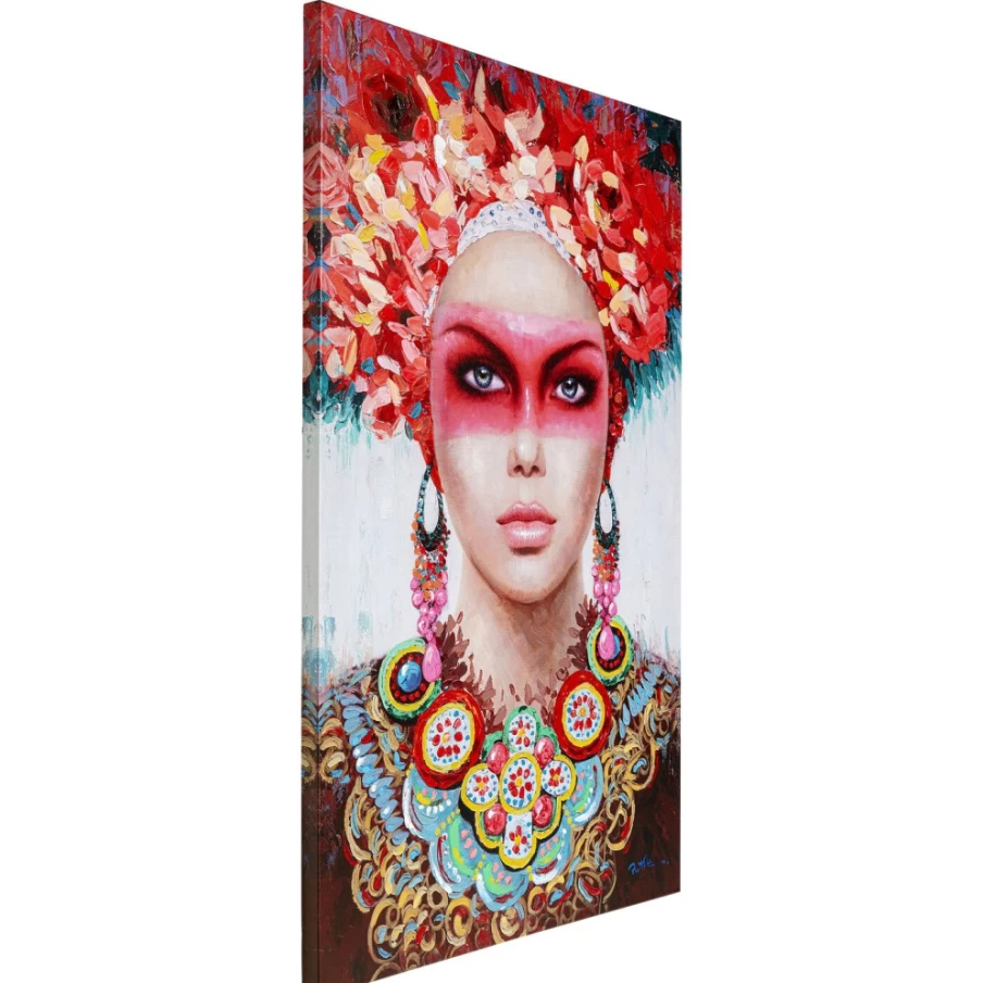 "KARE Design Modern Red Eye Lady Art Print 90x140cm Picture Framed Wall Decor"