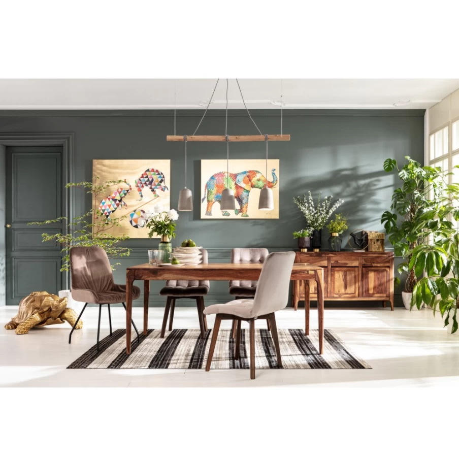 "KARE Design Modern Elephant Print Picture with Floral Accents 120x90cm Wall Art"