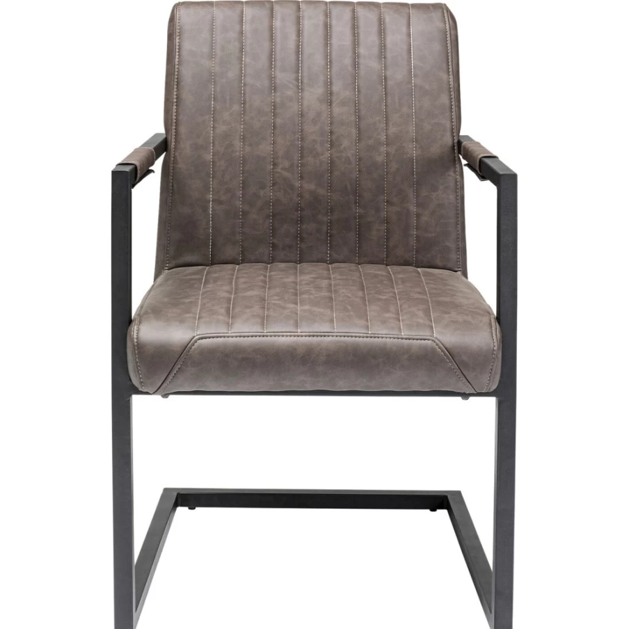 KARE Design Thamos Modern Cantilever Armchair in Brown - Stylish Lounge Chair for Contemporary Living Spaces