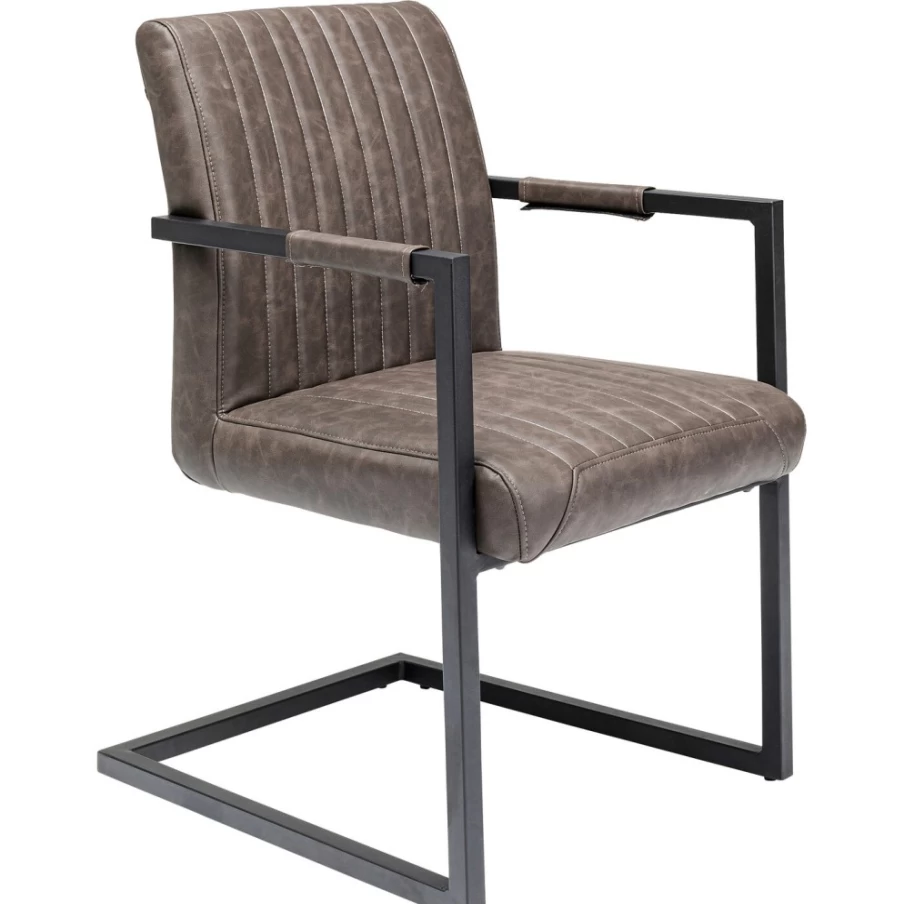 KARE Design Thamos Modern Cantilever Armchair in Brown - Stylish Lounge Chair for Contemporary Living Spaces
