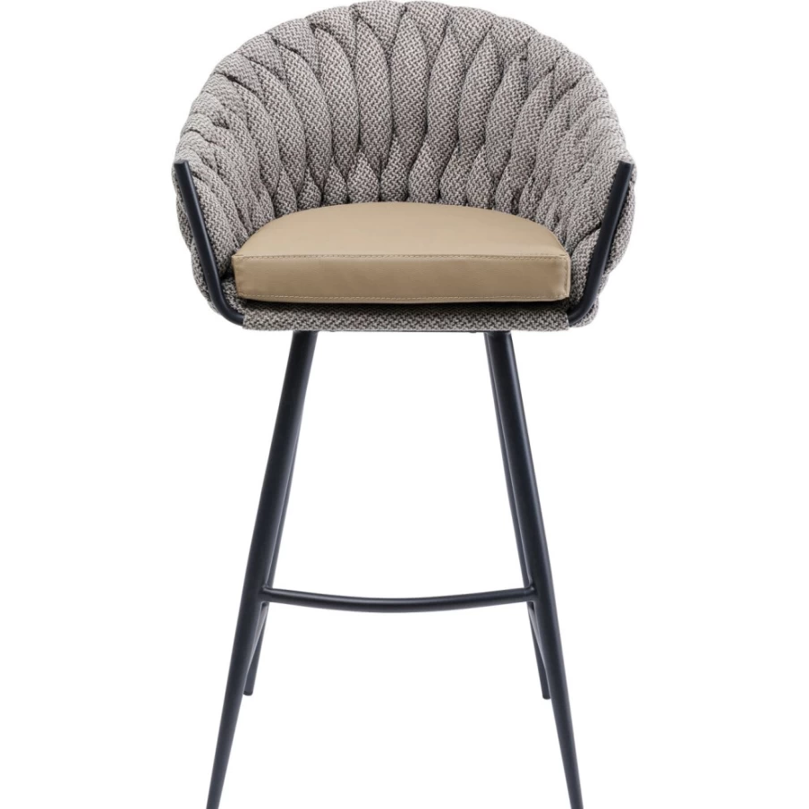 "KARE Design Modern Bar Chair with Knot Tweed Upholstery – Stylish & Comfortable Seating"