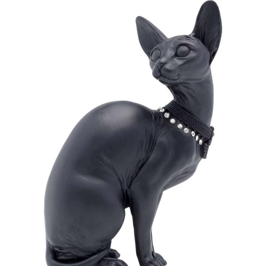 KARE Design Modern Black Cat Statue - Audrey Sitting Cat Decor Figurine 27cm for Home & Garden