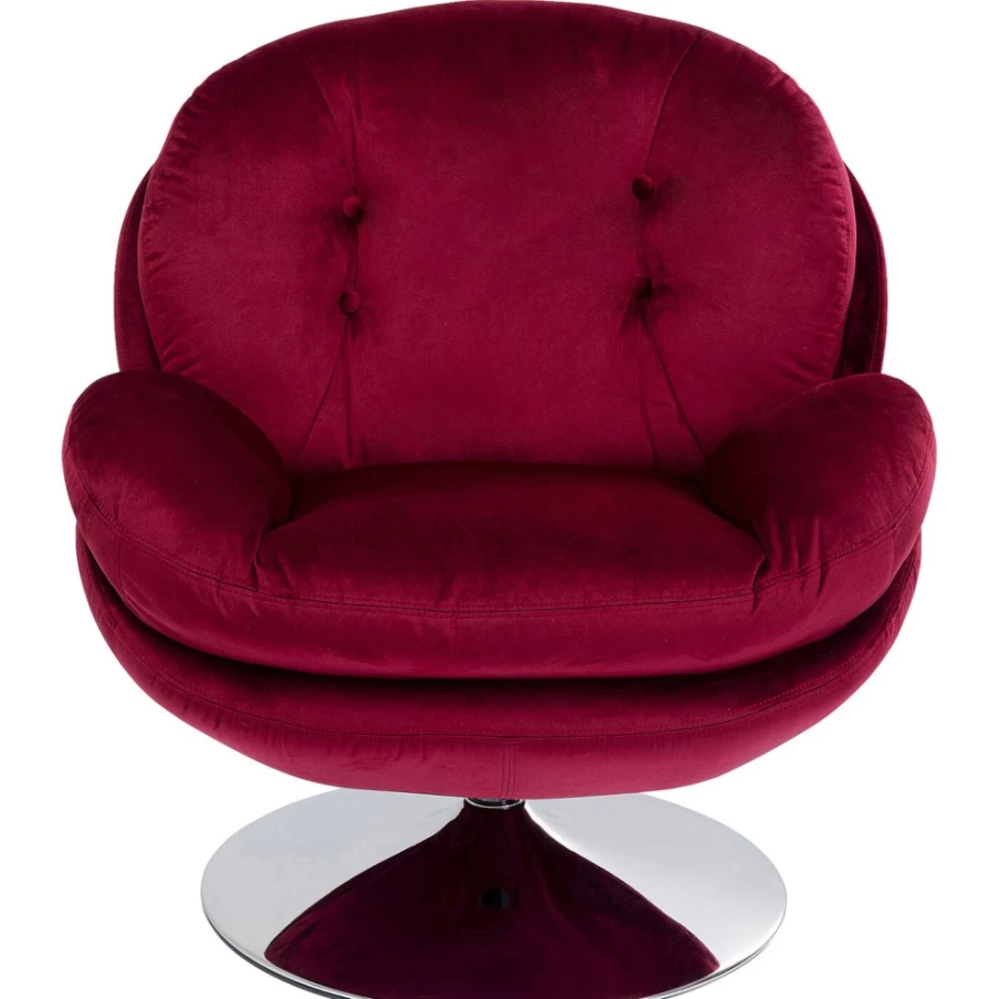 "KARE Design Swivel Armchair Cosy Berry - Modern Rotating Lounge Chair for Living Room"