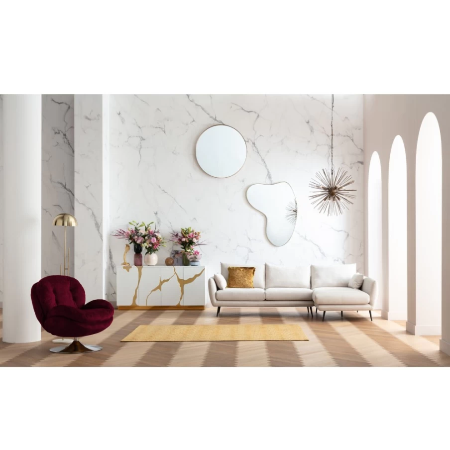 "KARE Design Swivel Armchair Cosy Berry - Modern Rotating Lounge Chair for Living Room"