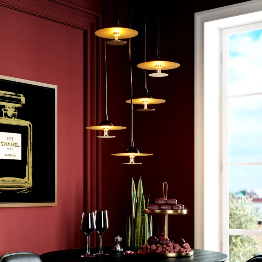 KARE Design Modern Spiral Disc Pendant Lamp - Cinque Style Lighting for Contemporary Interiors