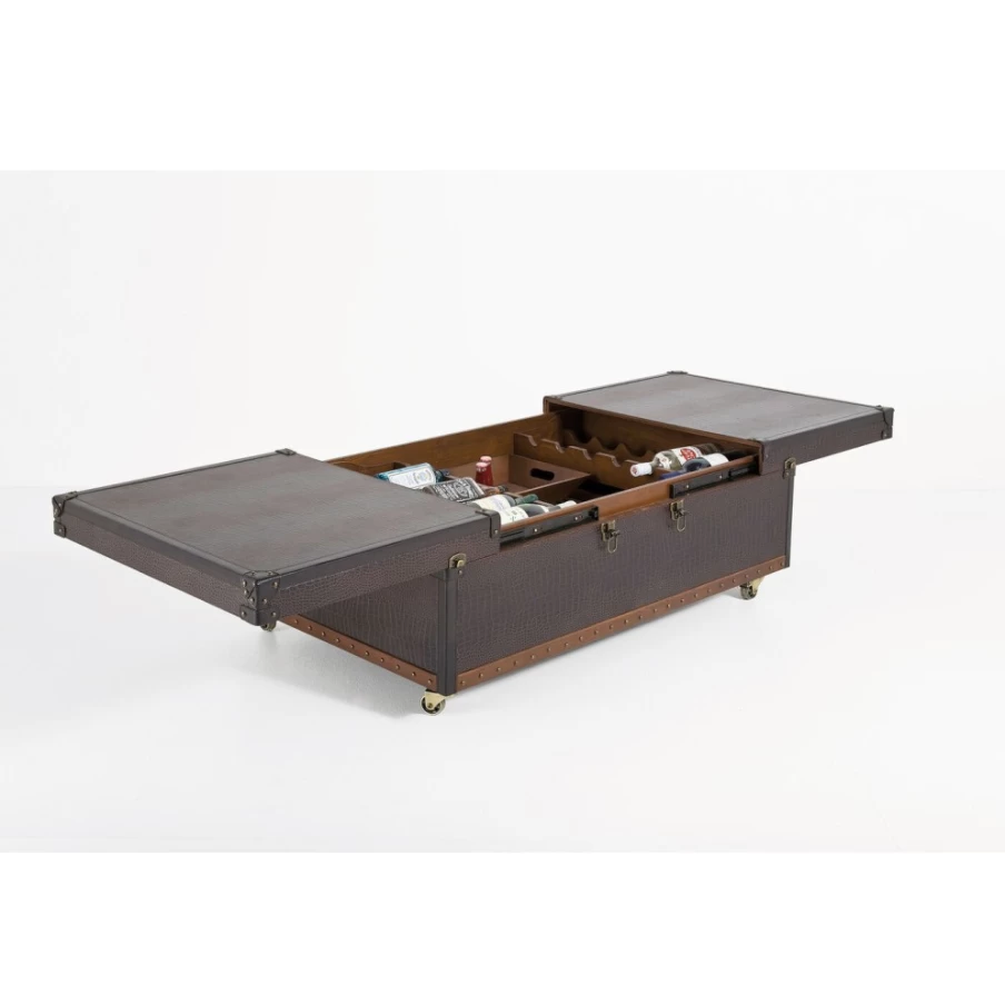 KARE Design Globetrotter Coffee Table Bar - 120X75Cm Modern Side Table for Living Room