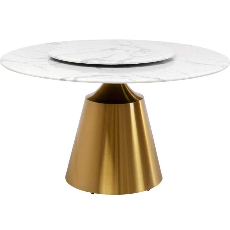 KARE Design Modern Lucia Dining Table 135cm Round Glass Top Stylish Home Furniture