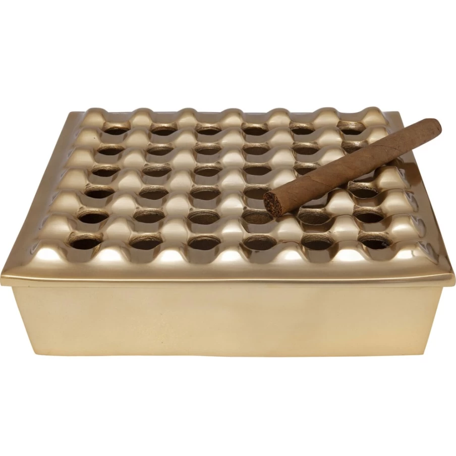 KARE Design Brass Ashtray - Soho Square Style 25x25cm for Modern Home Decor