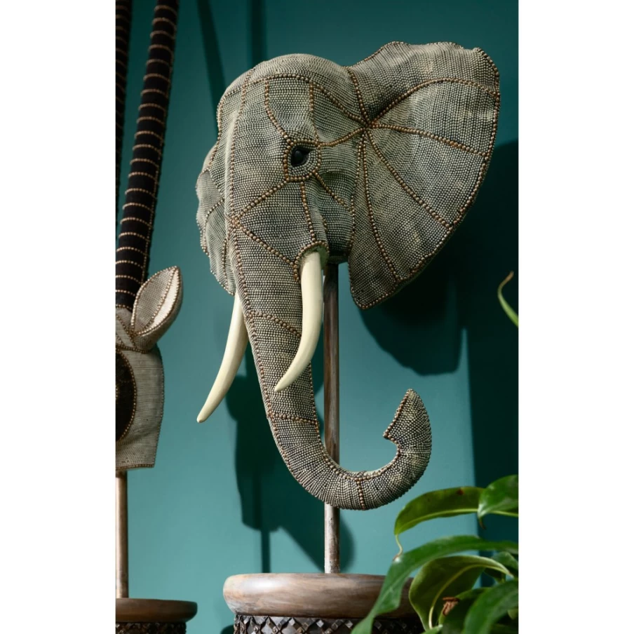 KARE Design Modern Elephant Head Wall Decor with Pearls - Stylish 3D Art Piece for Home & Office