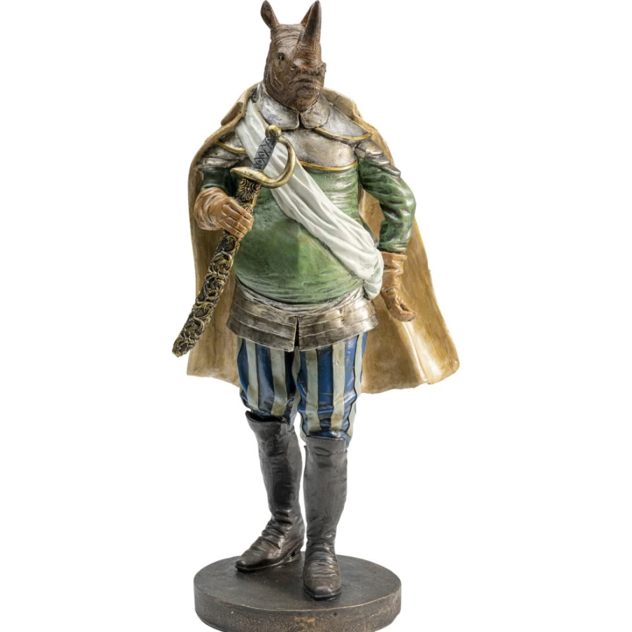"KARE Design Sir Rhino Standing Decor Figurine - 42Cm Modern Animal Sculpture"