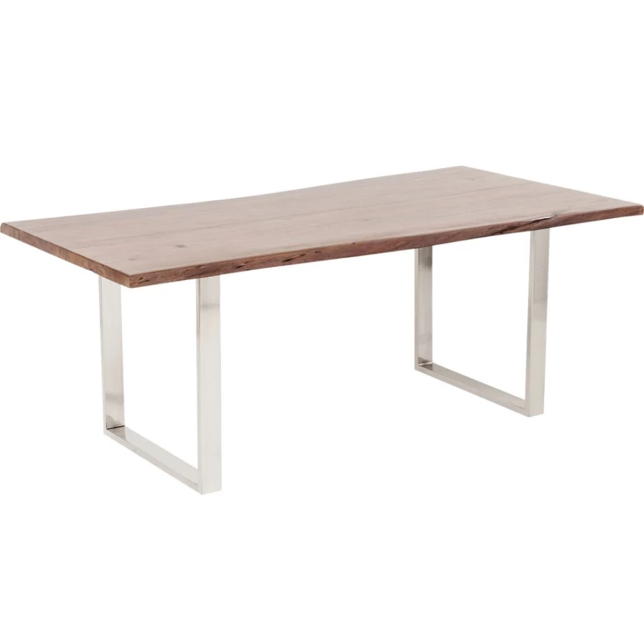 KARE Design Modern Dark Chrome Dining Table - 160x80cm Rectangular Table Harmony for Contemporary Dining Room