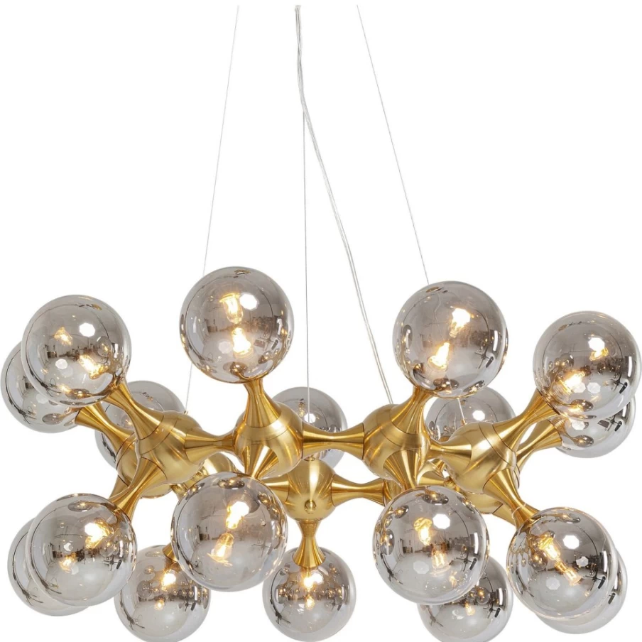 KARE Design Modern Atomic Balls Brass Pendant Lamp - 74cm Industrial Chic Lighting
