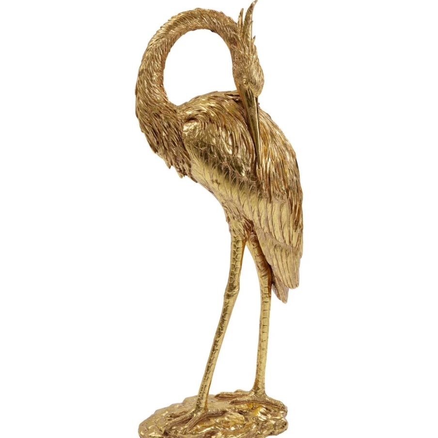 KARE Design Modern Gold Crane Sculpture - Elegant Deco Figurine for Home Decor