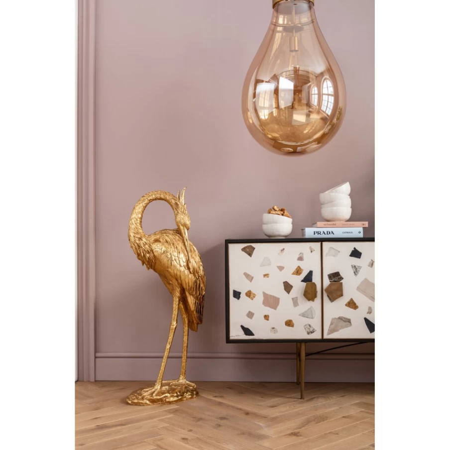 KARE Design Modern Gold Crane Sculpture - Elegant Deco Figurine for Home Decor