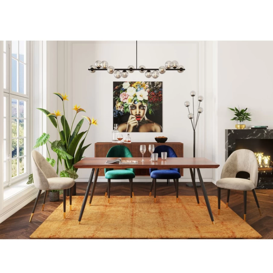 KARE Design Iris Velvet Blue Chairs - Set of 2 Modern Velvet Dining Chairs