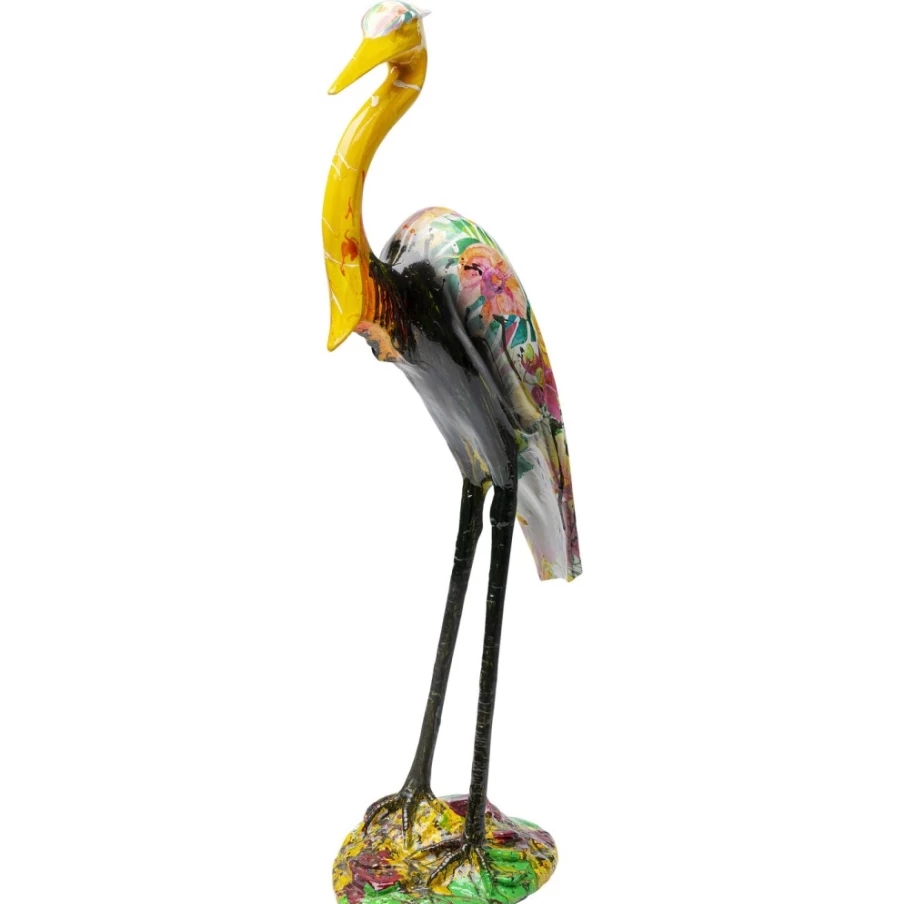 "KARE Design Modern Heron Sculpture - Yellow Deco Figurine, 70cm Home Decor"