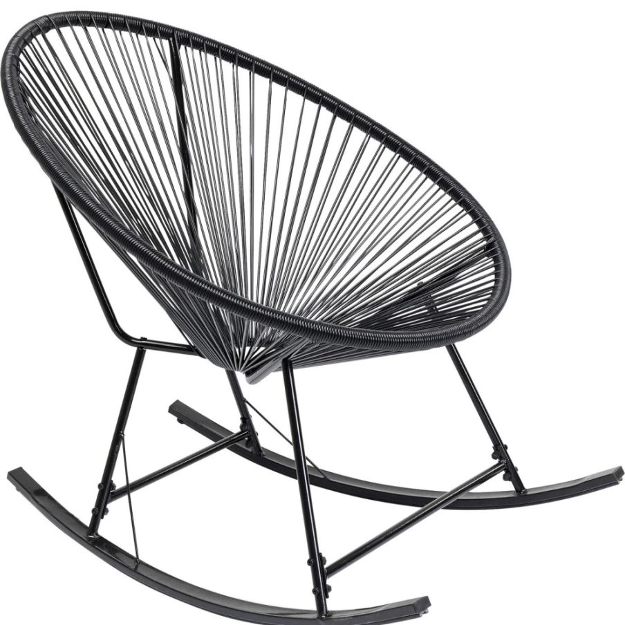 KARE Design Acapulco Black Modern Rocking Chair for Indoor Outdoor Use