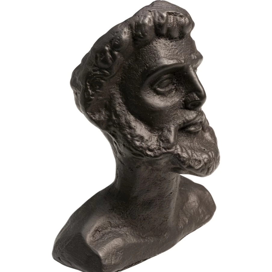 KARE Design Modern Anthracite Bearded Man Sculpture - 11Cm Deco Object for Home Decor