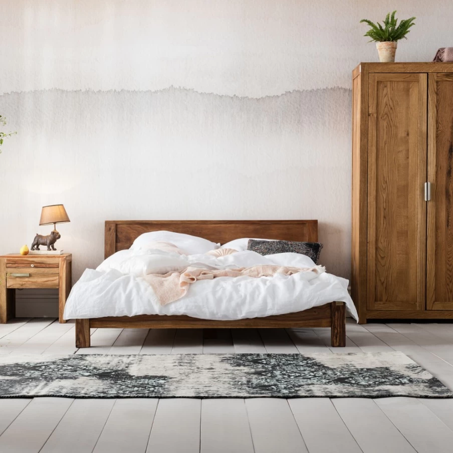 KARE Design Authentico 160x200cm Solid Wood Bed Frame - Modern Scandinavian Bedroom Furniture