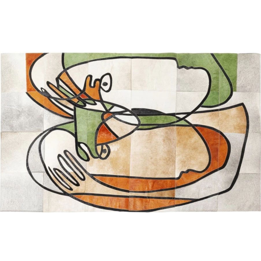 "KARE Design Modern Abstract Faces Pattern Carpet 170x240cm for Living Room Decor"