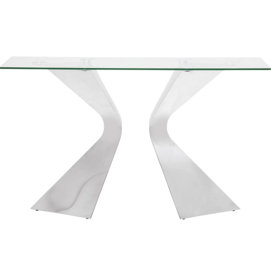 KARE Design Gloria Modern Chrome Console Table - Sleek Entryway Hallway Sofa Table