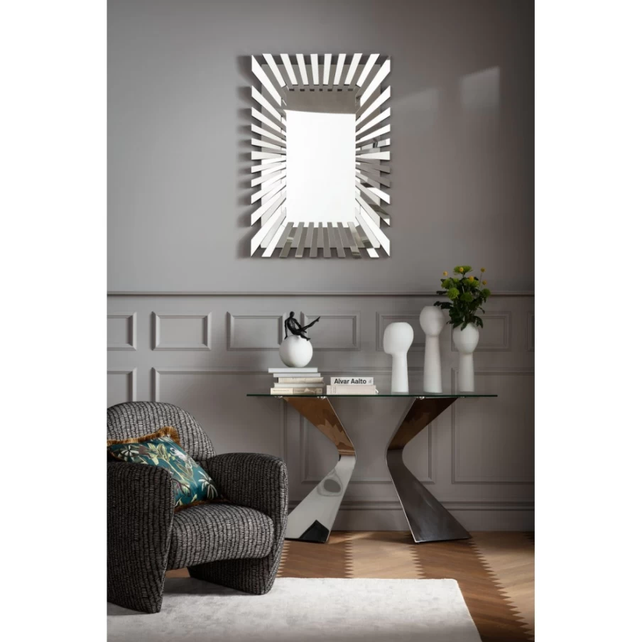 KARE Design Gloria Modern Chrome Console Table - Sleek Entryway Hallway Sofa Table