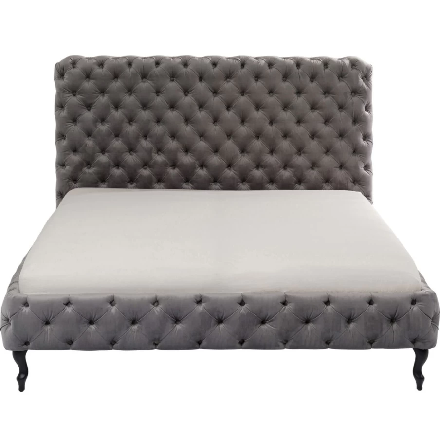 KARE Design Modern High Bed Frame Silver Grey 180x200 cm - Stylish Luxury Bedroom Furniture