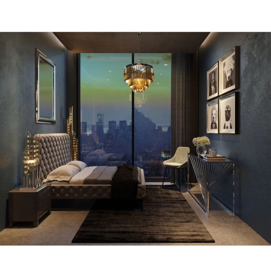 KARE Design Modern High Bed Frame Silver Grey 180x200 cm - Stylish Luxury Bedroom Furniture