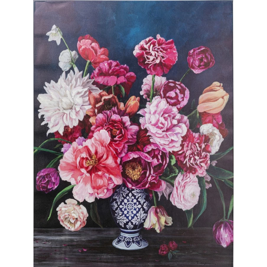 "KARE Design Wild Flowers Canvas Art Print 90x120cm - Handmade Floral Wall Decor"