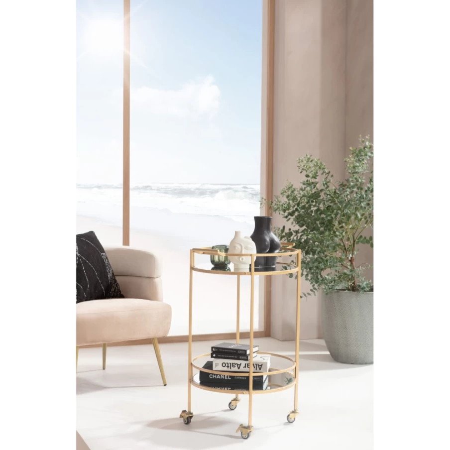 KARE Design Emilia Bar Cart - Modern Rolling Bar Trolley for Home & Kitchen