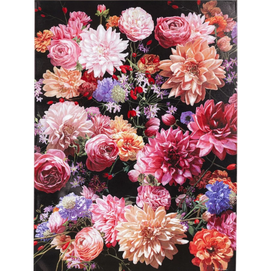 KARE Design Modern Picture Touched Floral Bouquet Wall Art 90x120 cm Large Canvas Print