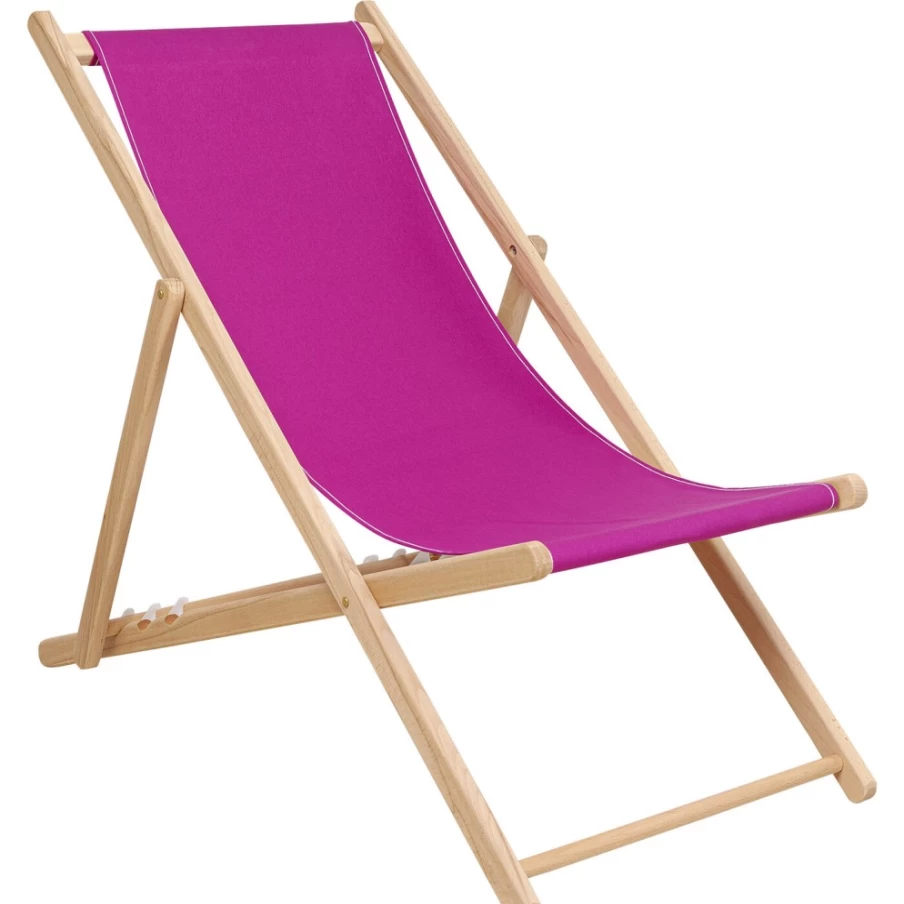 KARE Design Pink Summer Deck Chair - Lightweight Portable Outdoor Lounge Chair for Beach, Garden, and Patio
