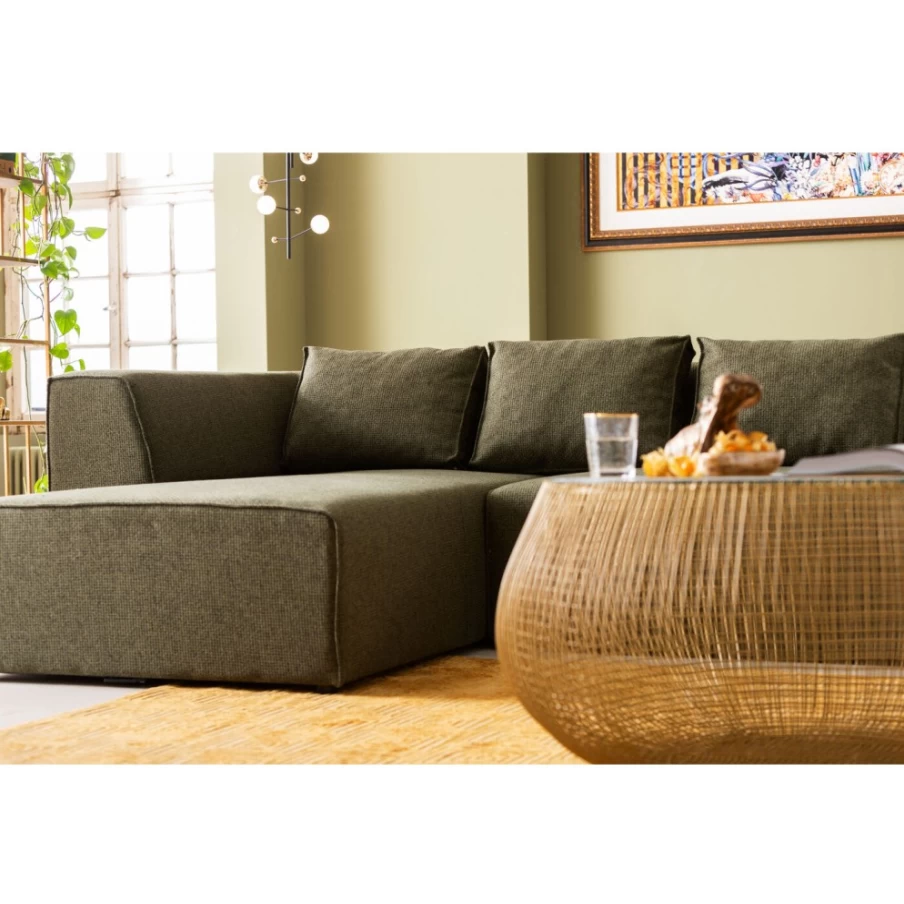 KARE Design Dolce Green Left-Facing Corner Sofa Infinity Modern Modular Sectional