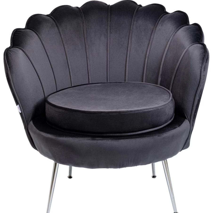 "KARE Design Water Lily Armchair in Chrome Grey - Modern Lounge Chair"