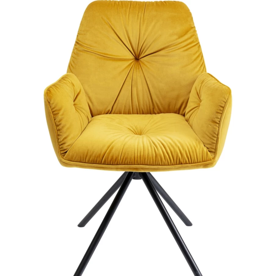 "KARE Design Mila Yellow Armchair – Modern Comfort with Armrests"