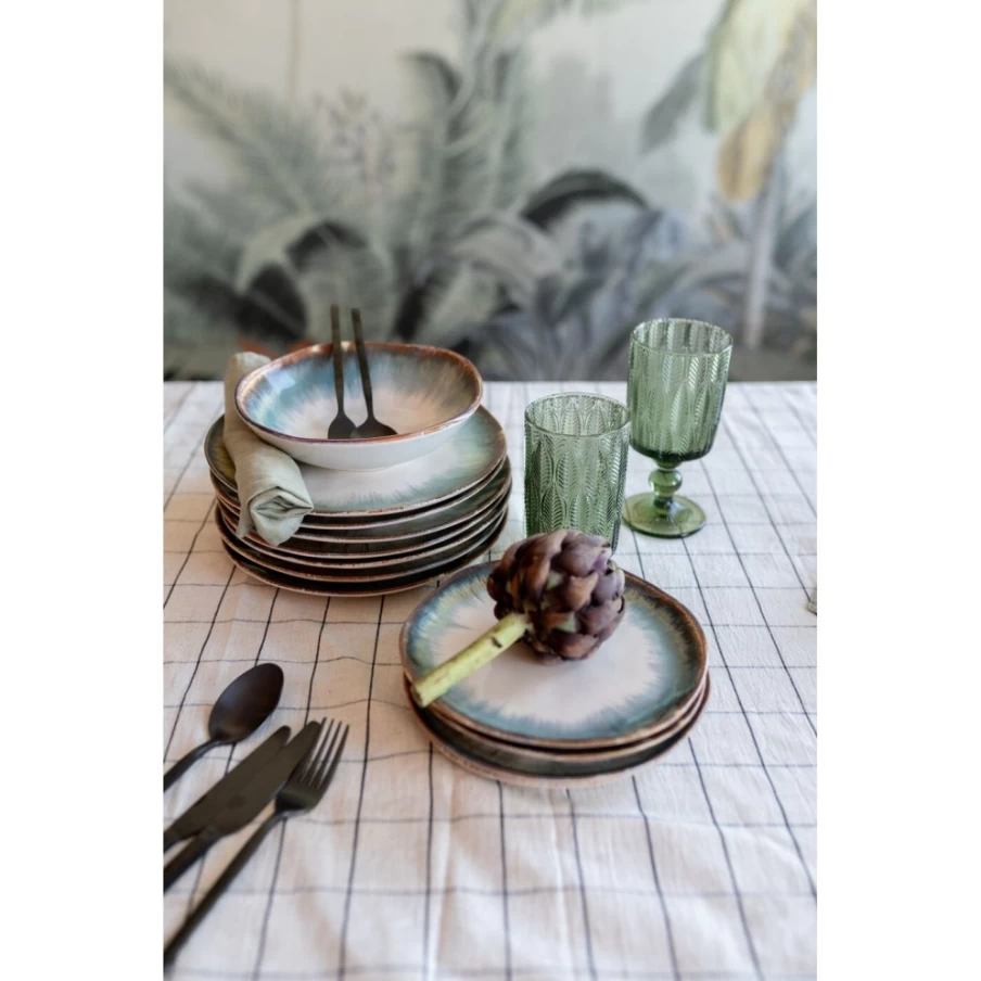 KARE Design Laguna Blue Ceramic Dinner Plate 20cm - Deep Dish Style