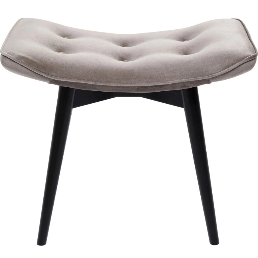 KARE Design Vicky Velvet Bar Stool Grey Black 46x59cm Modern Velvet Counter Stool
