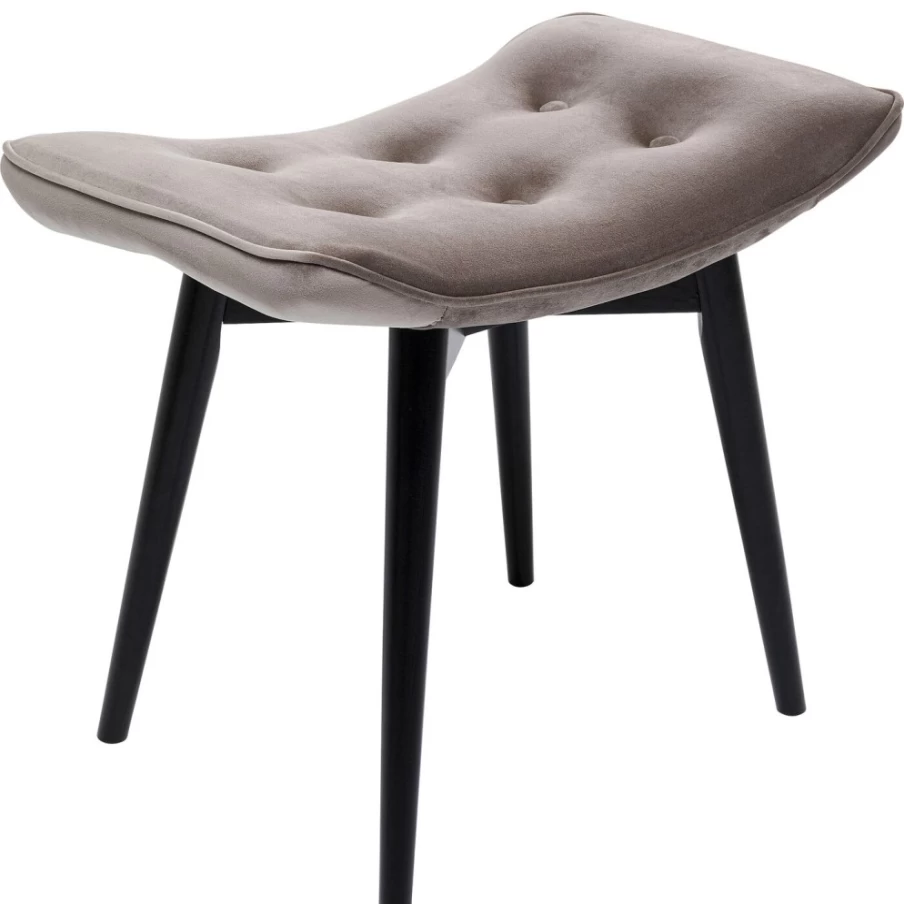 KARE Design Vicky Velvet Bar Stool Grey Black 46x59cm Modern Velvet Counter Stool