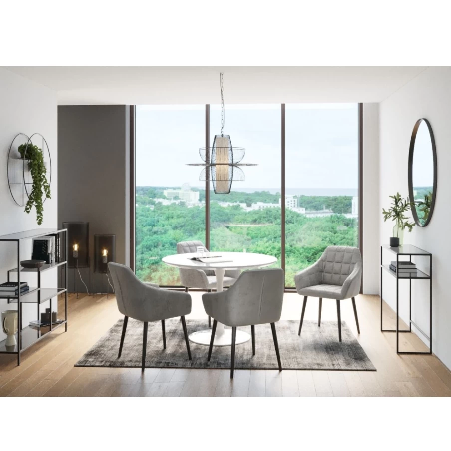 "KARE Design Modern Armchair With Armrests In Kim Grey – Stylish Comfort For Your Home"