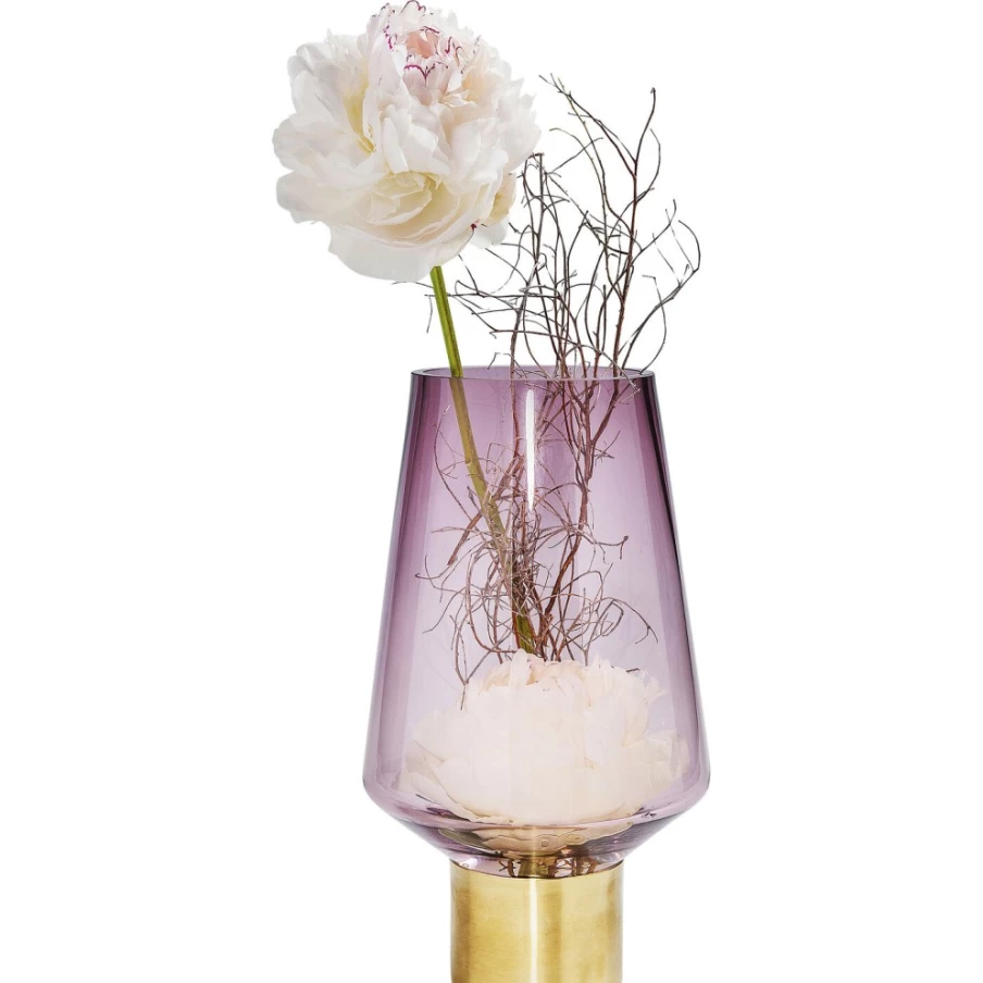 KARE Design Noble Purple Vase - 26cm Modern Decorative Ring Pattern Home Decor