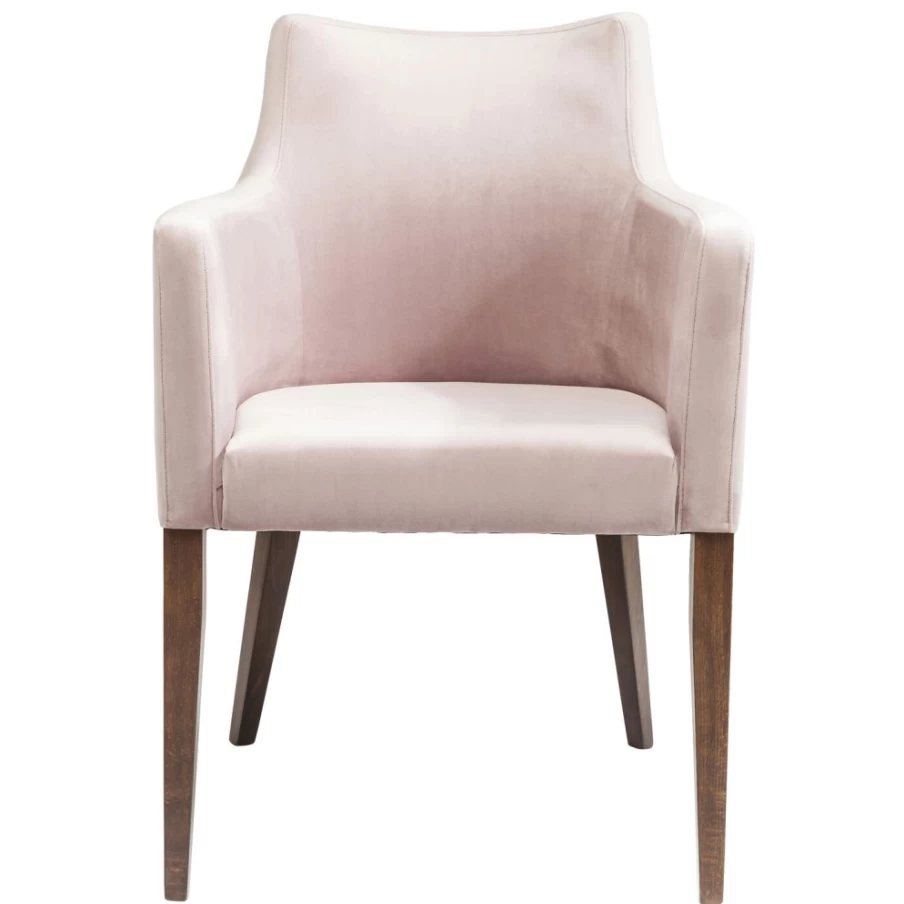 "KARE Design Velvet Mauve Armchair - Luxurious Armrest Chair for Modern Living Room"