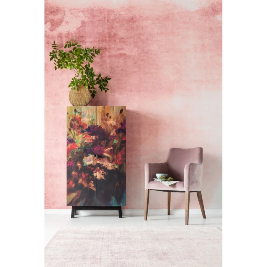"KARE Design Velvet Mauve Armchair - Luxurious Armrest Chair for Modern Living Room"