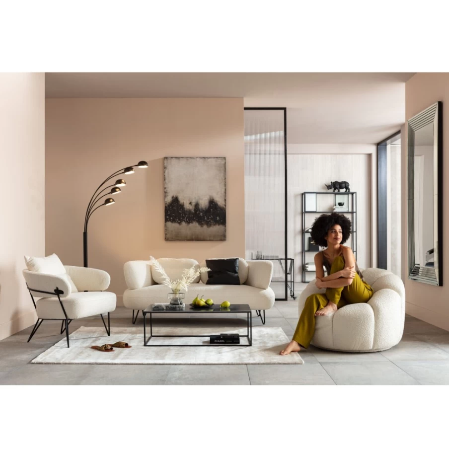 "KARE Design Peppo Modern 2-Seater Sofa in White, 182cm Wide"