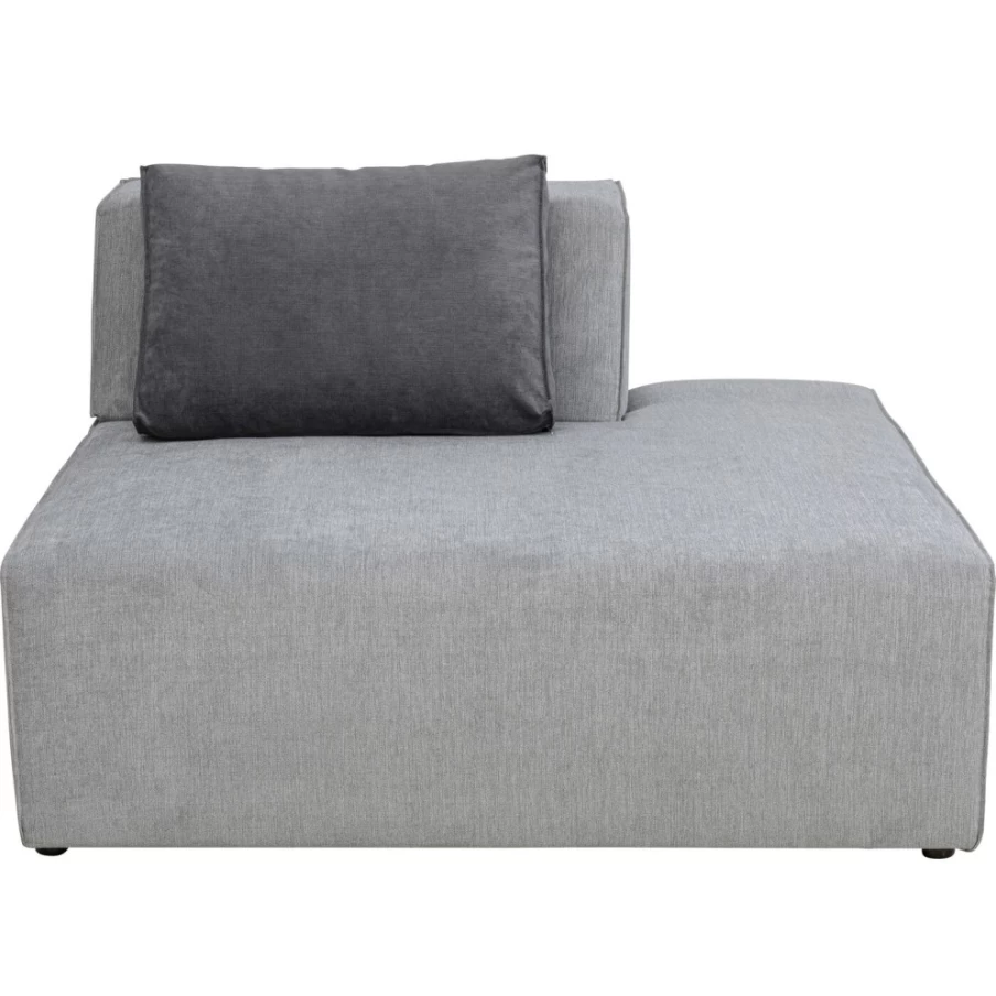 KARE Design Infinity Ottoman Semi Elements Grey Right Modern Footstool Storage Bench
